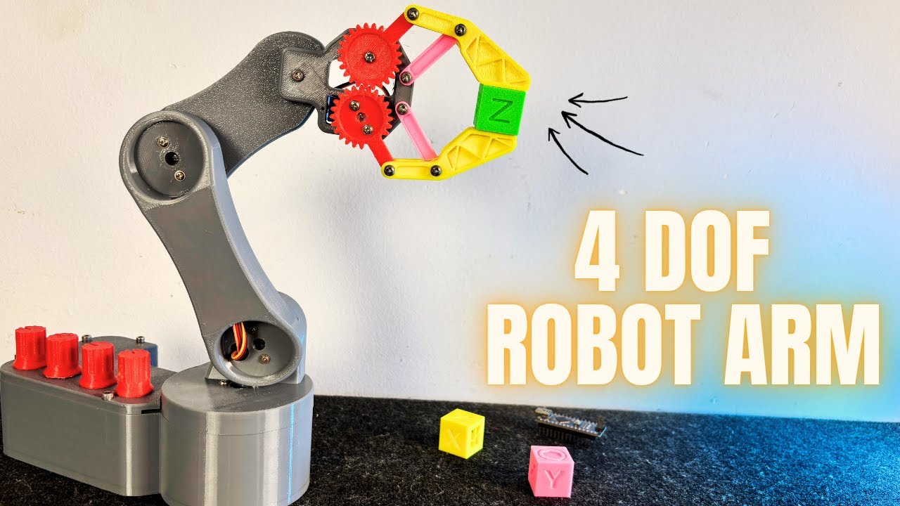 Designing & Building a 4 DOF Robot Arm Using Fusion 360 + Arduino