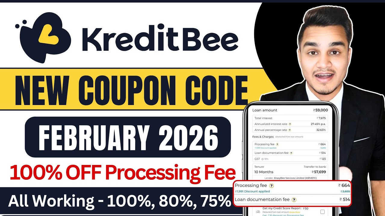 Kreditbee Coupon Code February 2026 | Kreditbee Coupon Code For Processing Fee Today | Kreditbee Cod