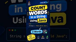Count Words in a String Using Java 🔥 | Easy Coding Logic #Shorts