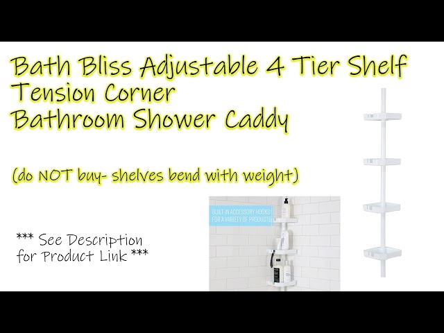 Bath Bliss 4 Tier Tensions Corner Shower Caddy | Shelves | Gold