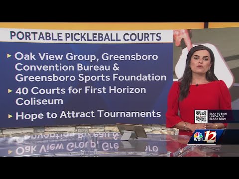 Thumbnail of the WXII 12 News report on portable pickleball courts coming to Greensboro