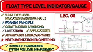 Float Type Level Indicator/Gauge in Hindi||Working Principle||Const. & Working||Level Measurement||