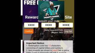 Vasanth Gaming Redeem Code 1