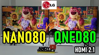 LG NANO80 vs QNED80: ambos son modelos 2022 con panel IPS / El QNED80 tiene HDMI 2.1