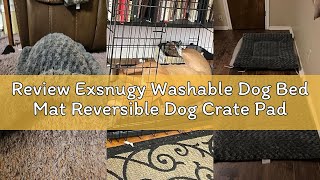 Review Exsnugy Washable Dog Bed Mat Reversible Dog Crate Pad Soft Fluffy Pet Kennel Beds Dog Sleepin screenshot 5