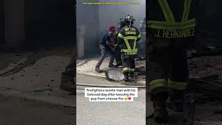 Dog Rescued by firefighters from a house fire 🔥#growthchallenge  #rescue #fire #kindness #love