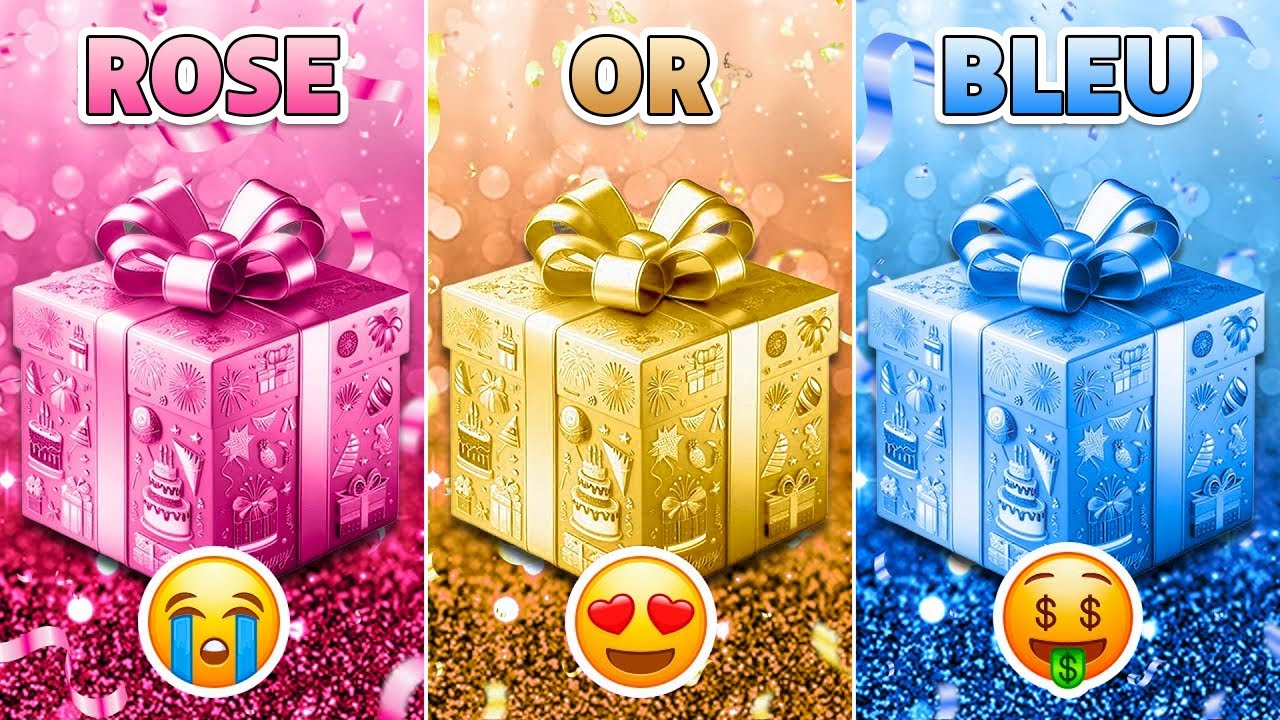CHOISIS TON CADEAU 🎁 ROSE, OR OU BLEU ? 💗💙⭐ ES-TU UNE PERSONNE CHANCEUSE ? 🤔