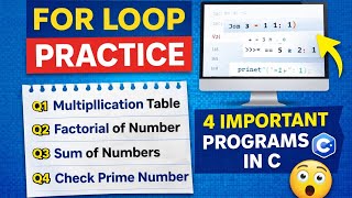 For Loop Practice Questions in C Language | Easy to Advanced Questions 🔥