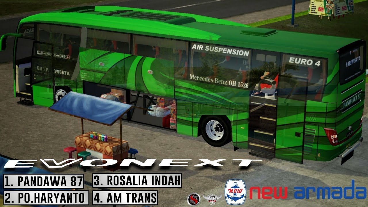 Livery bussid Mod Evonext | Pandawa 87, Po. Haryanto  