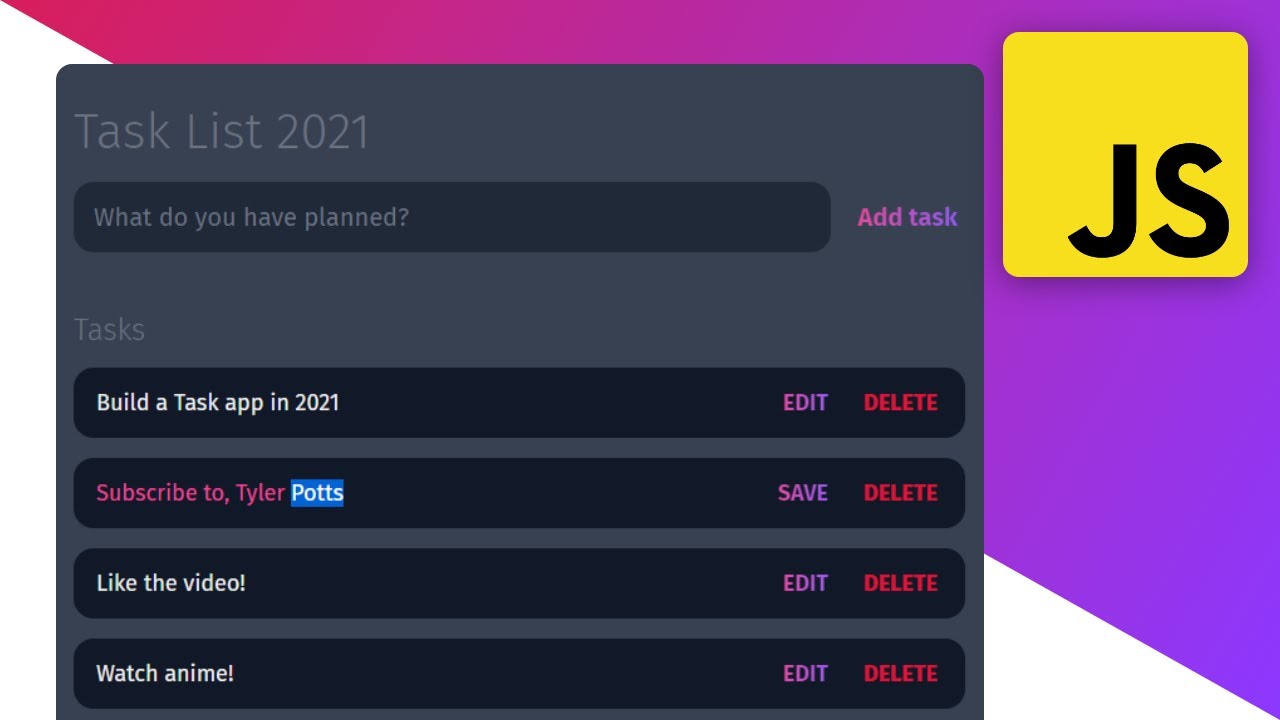 Build A Todo List App In HTML CSS JavaScript In 2021 JavaScript 