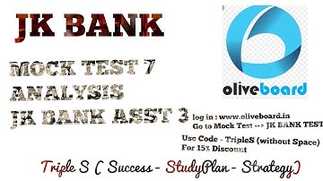 JK BANK Mock Test 7 Analysis (JK BANK ASSIT 3) - How to Improve +15 Marks in FINAL EXAM