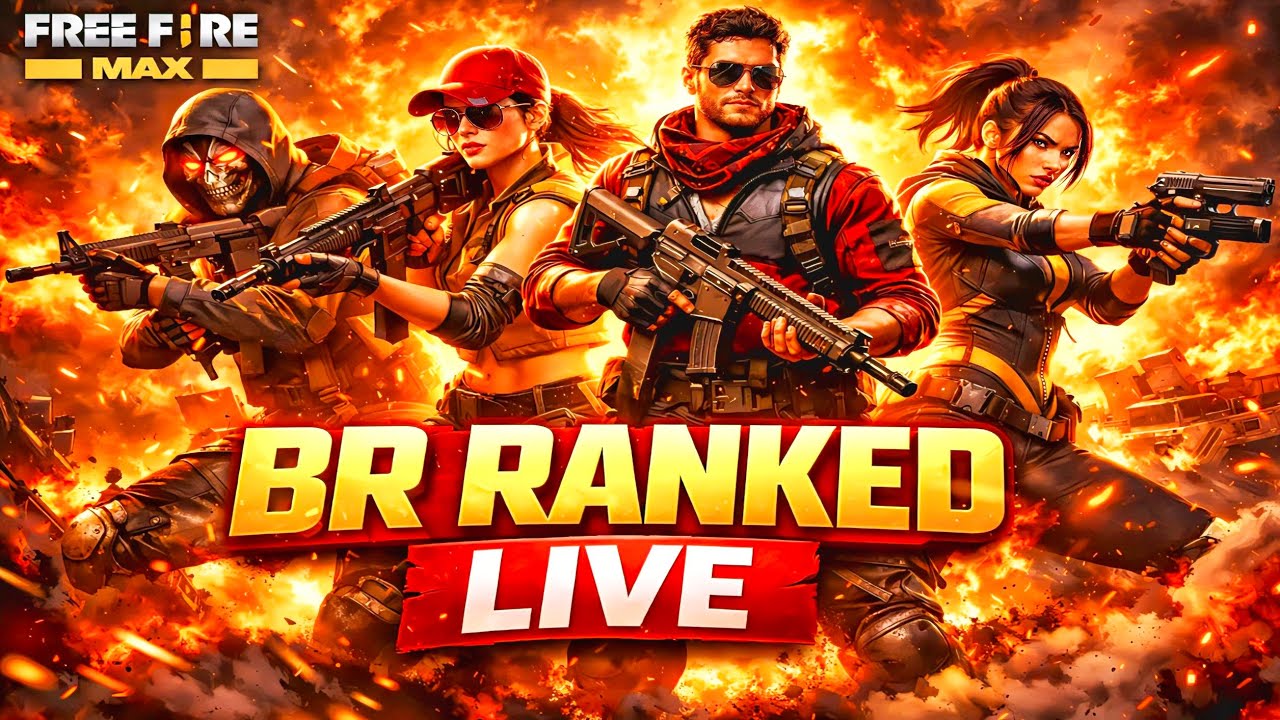 🔴 LIVE: BR Ranked Match With My Squad | Free Fire MAX | Full Action Gameplay👍🔴