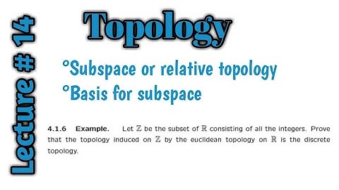 Relative topology or subspace|Basis for relative topology|Topology induced of Z by Usual topology