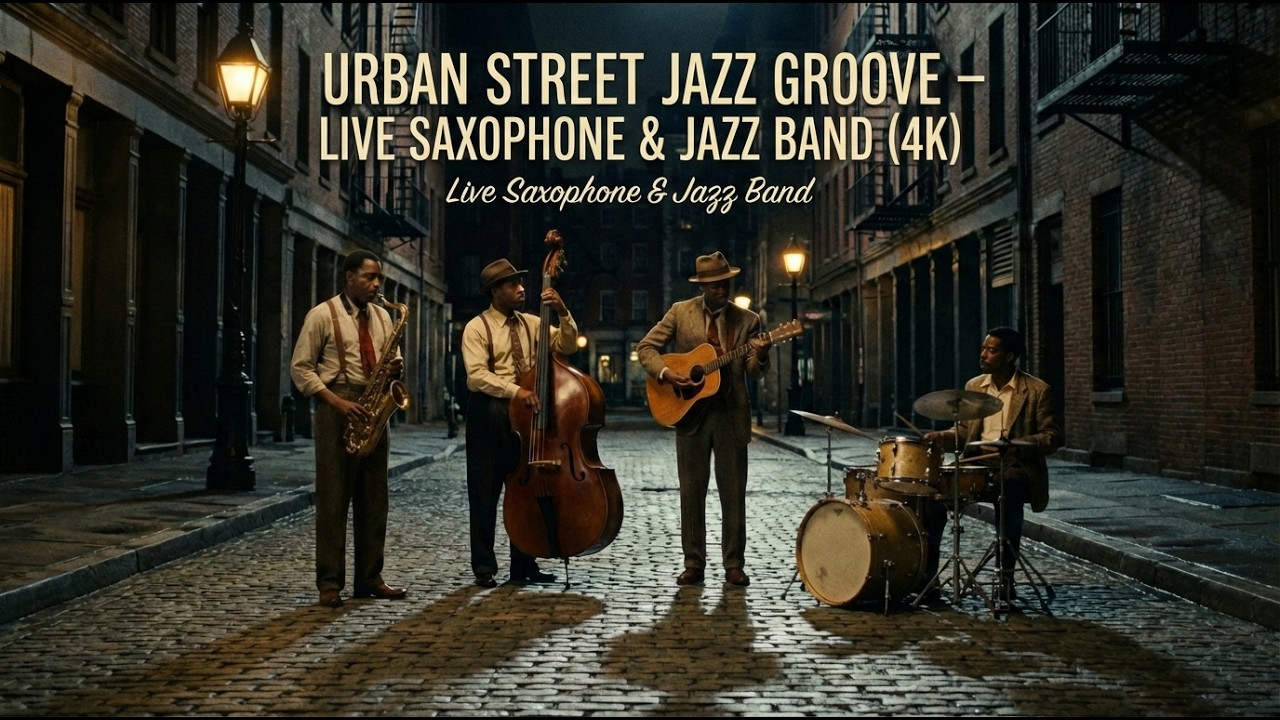Urban Street Jazz Groove – Live Saxophone & Jazz Band (4K)