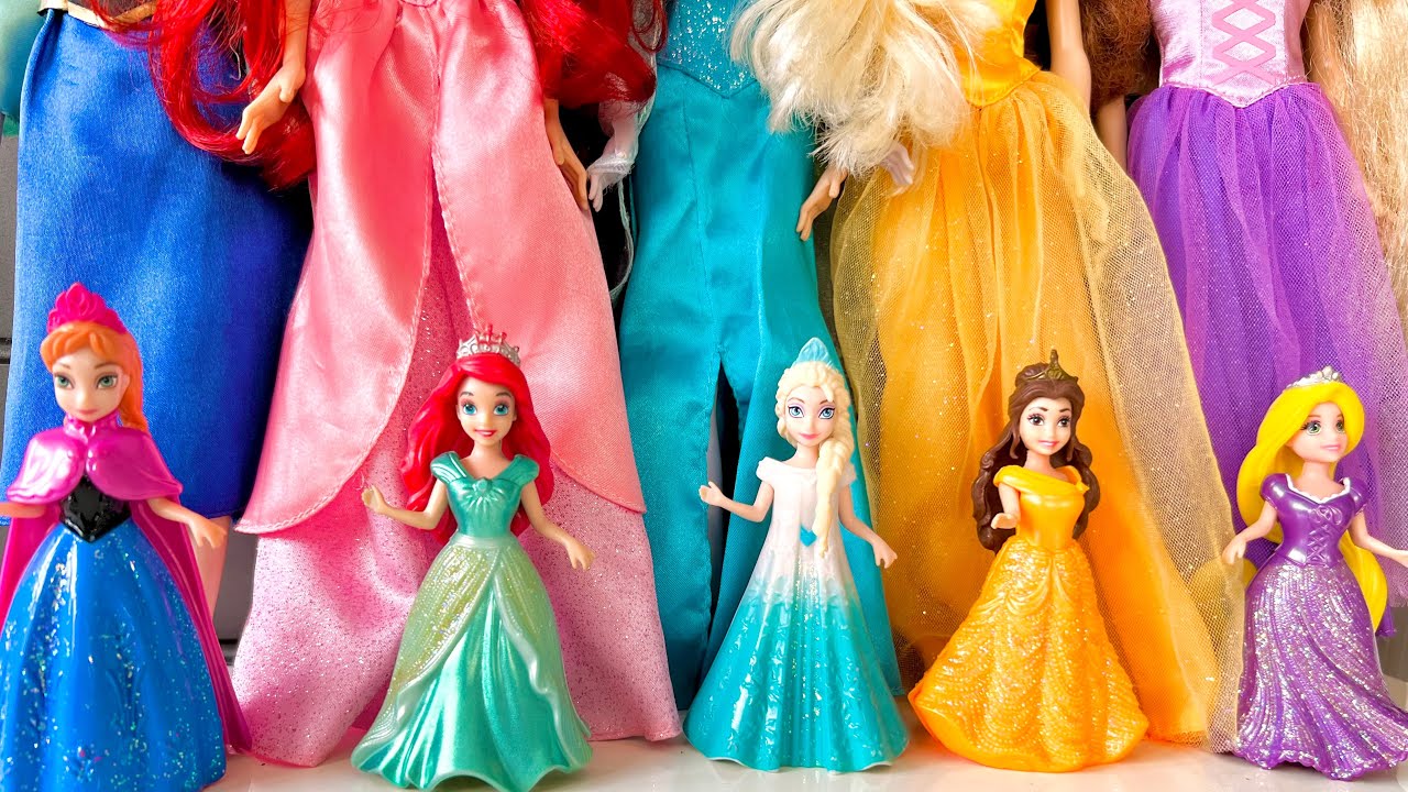 7 Minutes Satisfying with Unboxing Cute Disney Princess Dolls set Toys