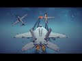 Dogfight! Jet Fighter vs Two Prop Fighters + Other Awesome Combat Destruction | Besiege