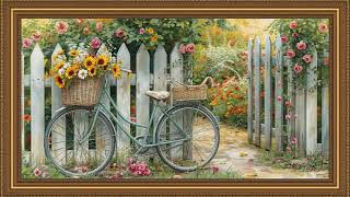 Cottage Garden Bicycle | Spring Flowers & Vintage Charm | Cottagecore  Ambiance Frame TV Art 4K 🌷🚲🌻🏡