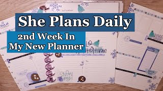 First FULL Week in 2 Page **She Plans** Daily Planner Plan With Me