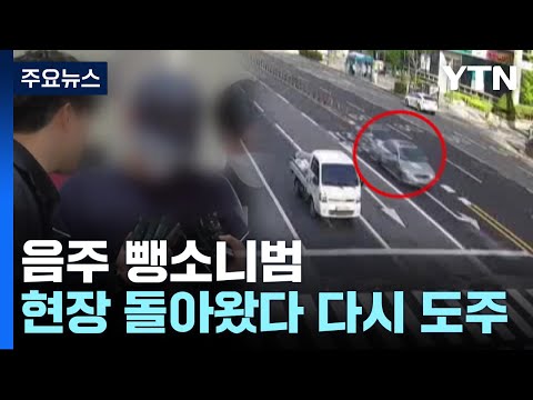 사고현장 돌아온 음주·뺑소니범 다시 도주...보험도 없었다 / YTN