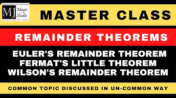 Remainder Theorems | Euler