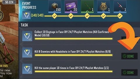 Call Of Duty Mobile Kill 8 Enemies with Headshots in Face Off 24/7 Playlist Matches Task Complete