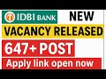 IDBI Bank New Vacancy 2025 Out! Apply Now #IDBIRecruitment #GovtJobAlert #youtube #viralvideo #feed