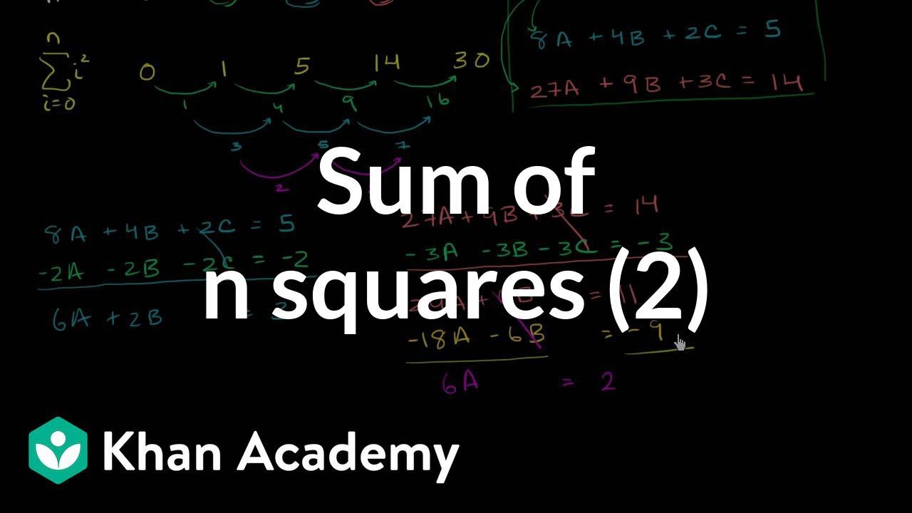 Sum Of N Squares Part 2 Video Khan Academy