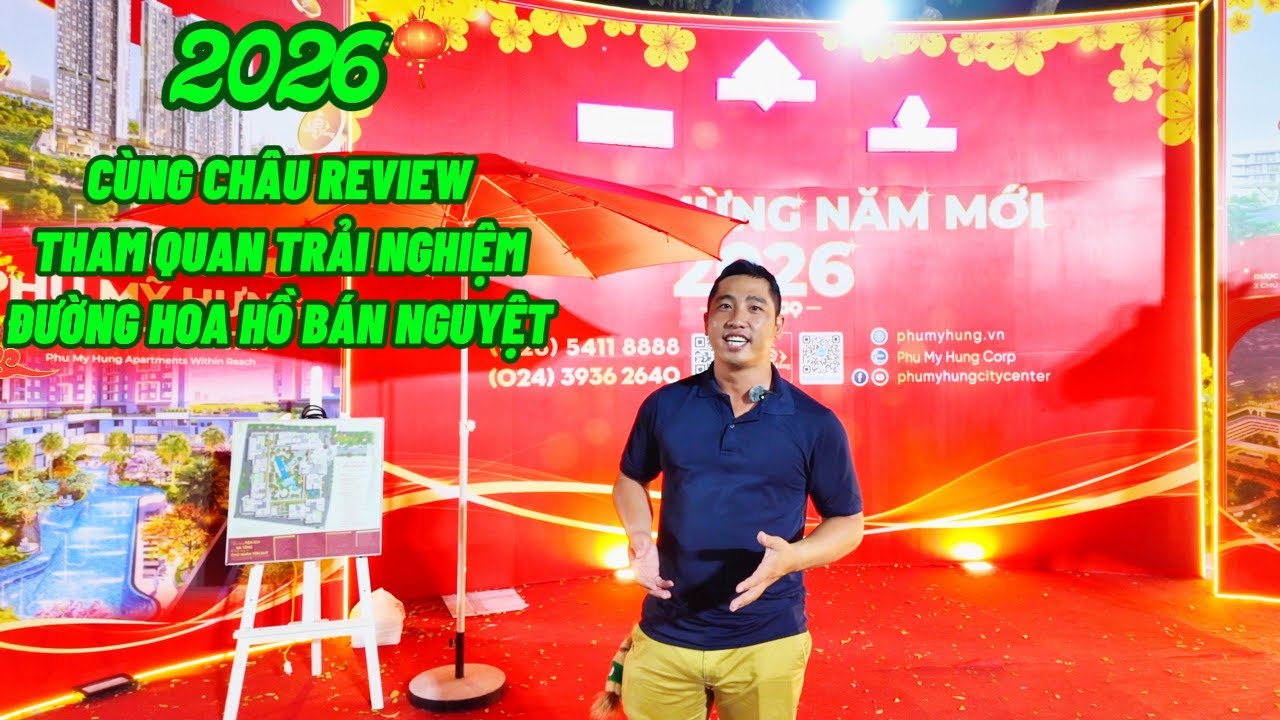 CHÂU REVIEW THAM QUAN TRẢI NGHIỆM ĐƯỜNG HOA HỒ BÁN NGUYỆT| NƠI TRÌNH BÀY ĐƯỜNG HOA TẾT BÍNH NGỌ 2026