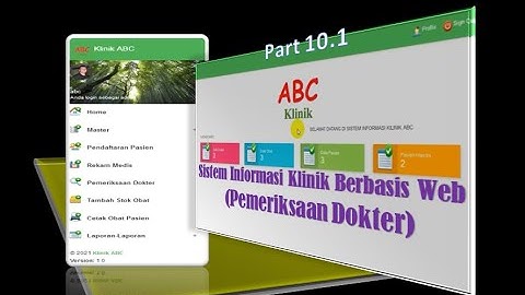 Part 10.1 - Pembuatan Sistem Informasi Klinik dengan PHP dan MySQL dan Bootstrap(Pemeriksaan Dokter)