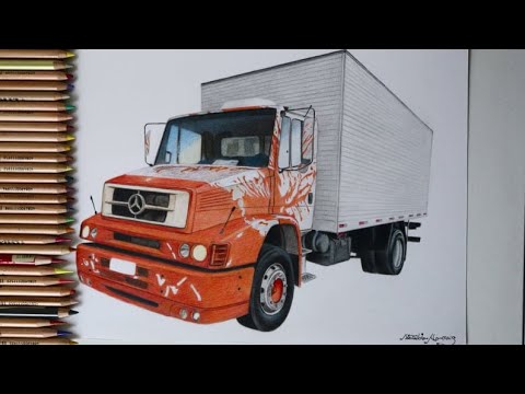Como desenhar um Caminhão - Mercedes Benz 1620 - PASSO A PASSO - narrado 