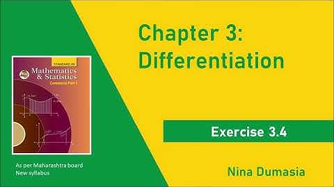 12th Commerce | Differentiation Exercise 3.4