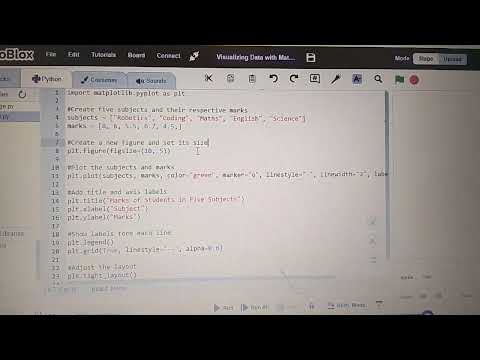 Students Marks Using Matplotlib | Python | PictoBlox