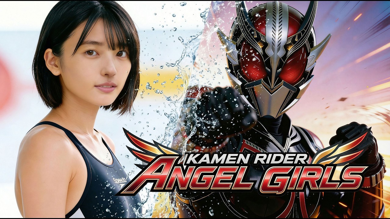 Red Rider Angle 【Code Red】Kamen Rider Angel Girls|Swimming Hero Saves a Child|AI 4K ...