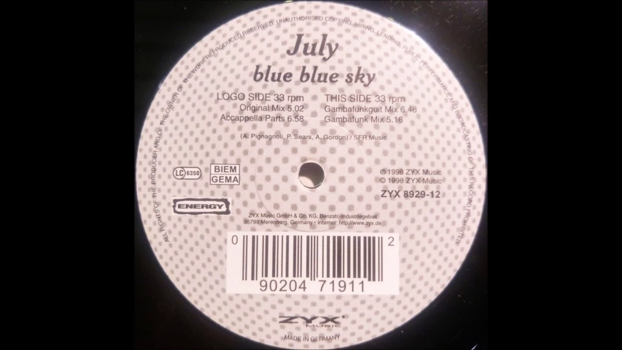 July - Blue Blue Sky (Original Mix) (1999)