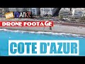 Cote d'Azur from the air - Nice, Cannes, Antibes, Villefranche, Eze. Drone footage, France