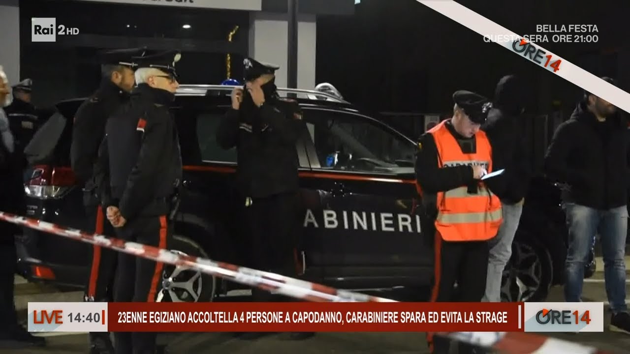 Uomo accoltella cinque persone, ucciso da un carabiniere - Ore 14 del 02/01/2024