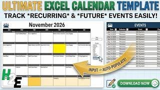 Free Excel Calendar Template: Manage Events, Bills, and Deadlines