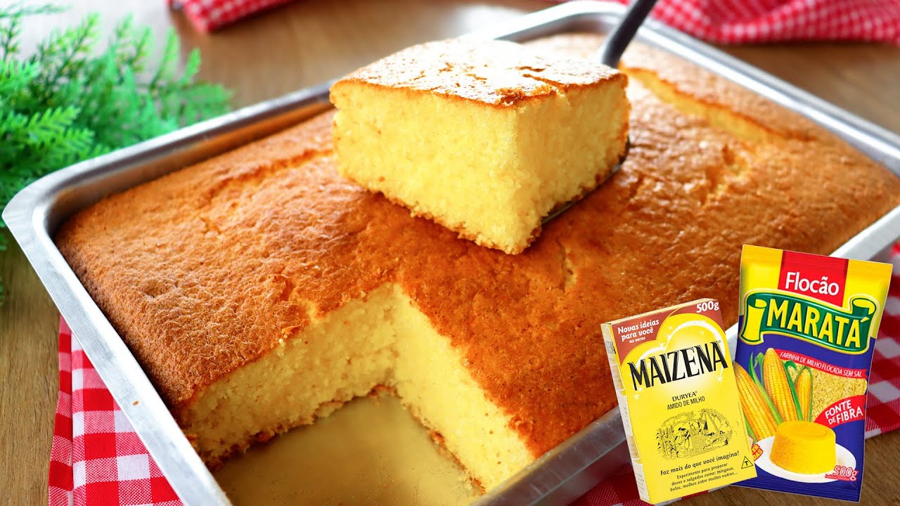 BOLO ALGODÃO DE FLOCÃO COM MAIZENA DELICIOSO E MUITO FÁCIL