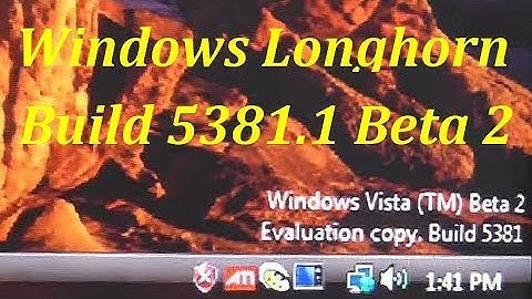 Installation of the Windows Longhorn [Build 5381.1 Beta 2]