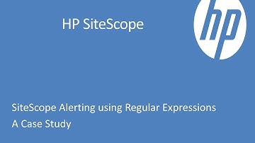 SiteScope Alerting Using Regular Expressions: Checkpoint Technologies
