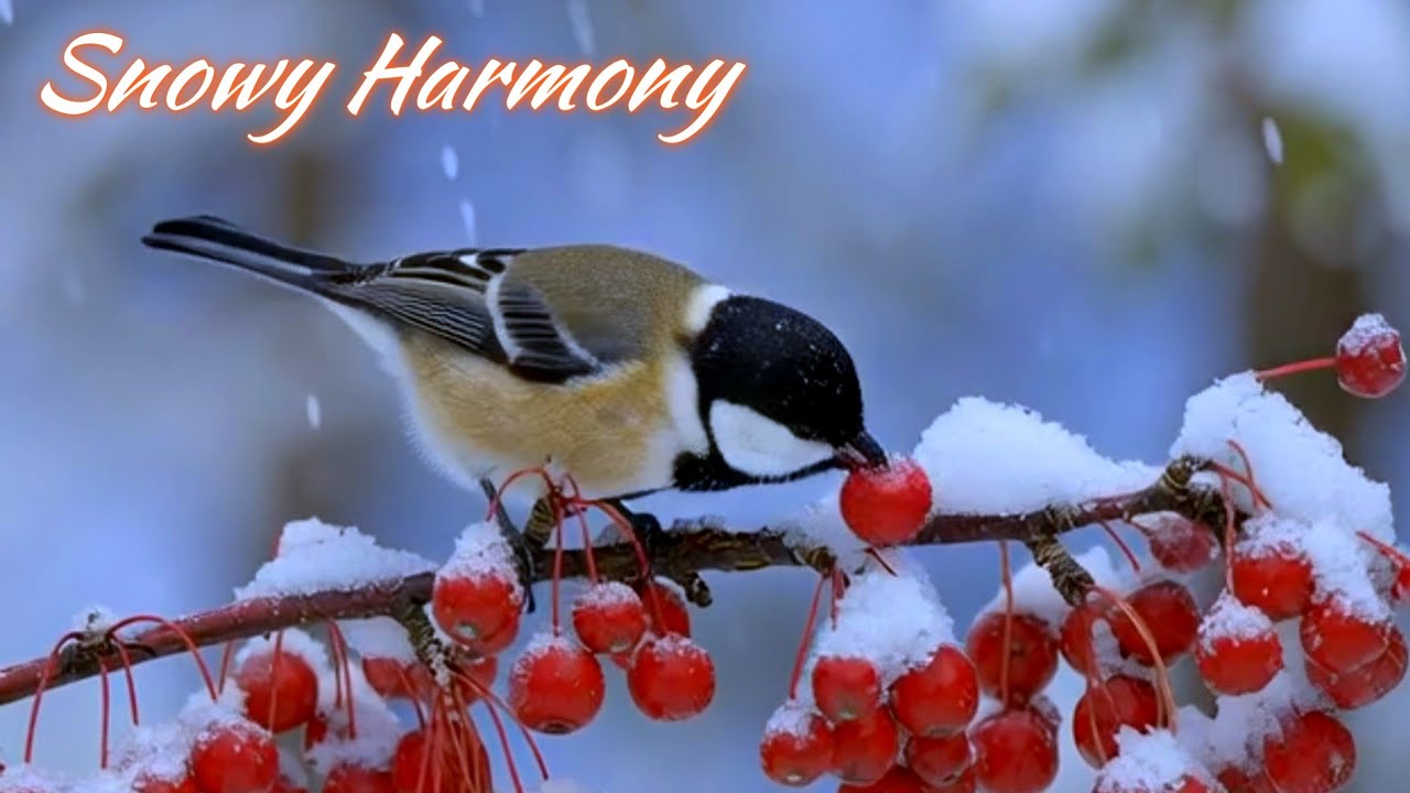 Snowy Harmony - Rainy Forest Birds 🌧️ Gentle Piano Music for Deep Sleep, Peaceful Heart Relaxation