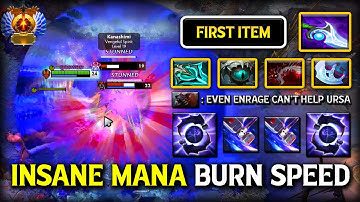 Insane Mana Burn Speed Safelane Anti Mage | First Item Turn Diffusal Blade into Disperser Item DotA2