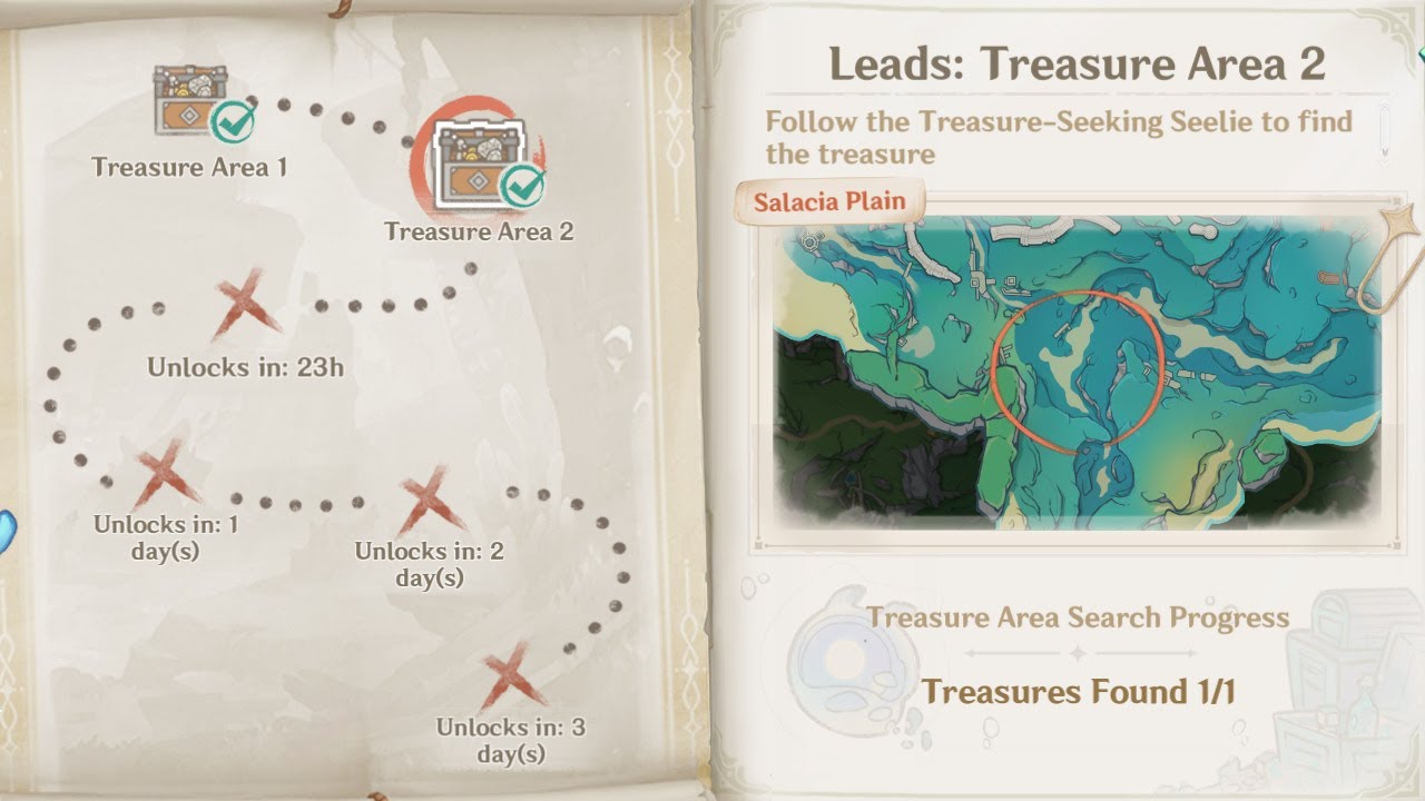 Genshin Impact Leads Treasure Area 2 Lost Riches Salacia Plain YouTube