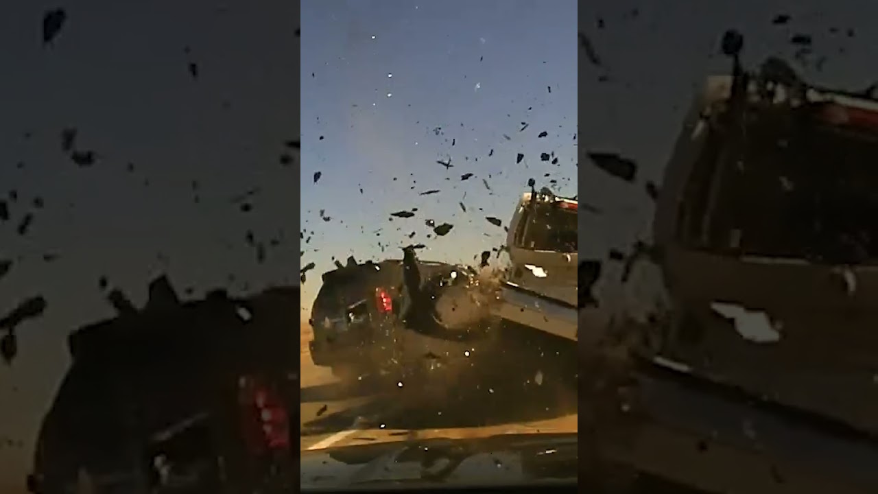 Dashcam: Trooper survives shocking crash during traffic stop #Shorts