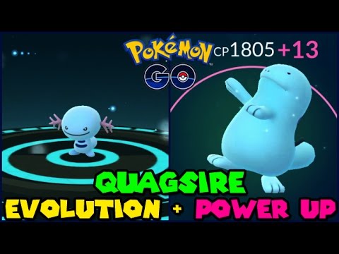 Evolving 100 Iv Wooper To Quagsire Power Up Pokemon Go Gen 2 Evolution Youtube