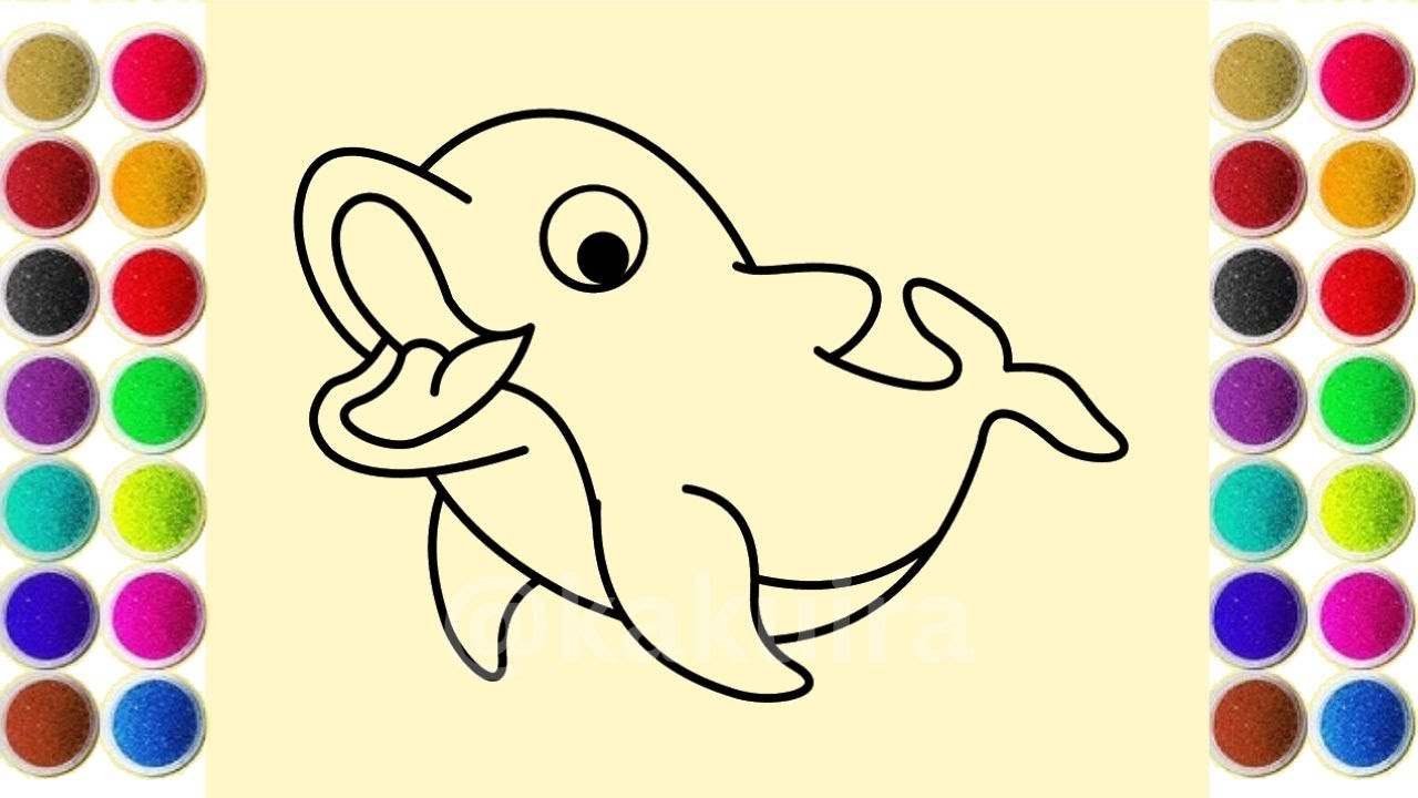 Coloring Dolphin Sand Art | Satisfying Kids Coloring & Relaxing Art