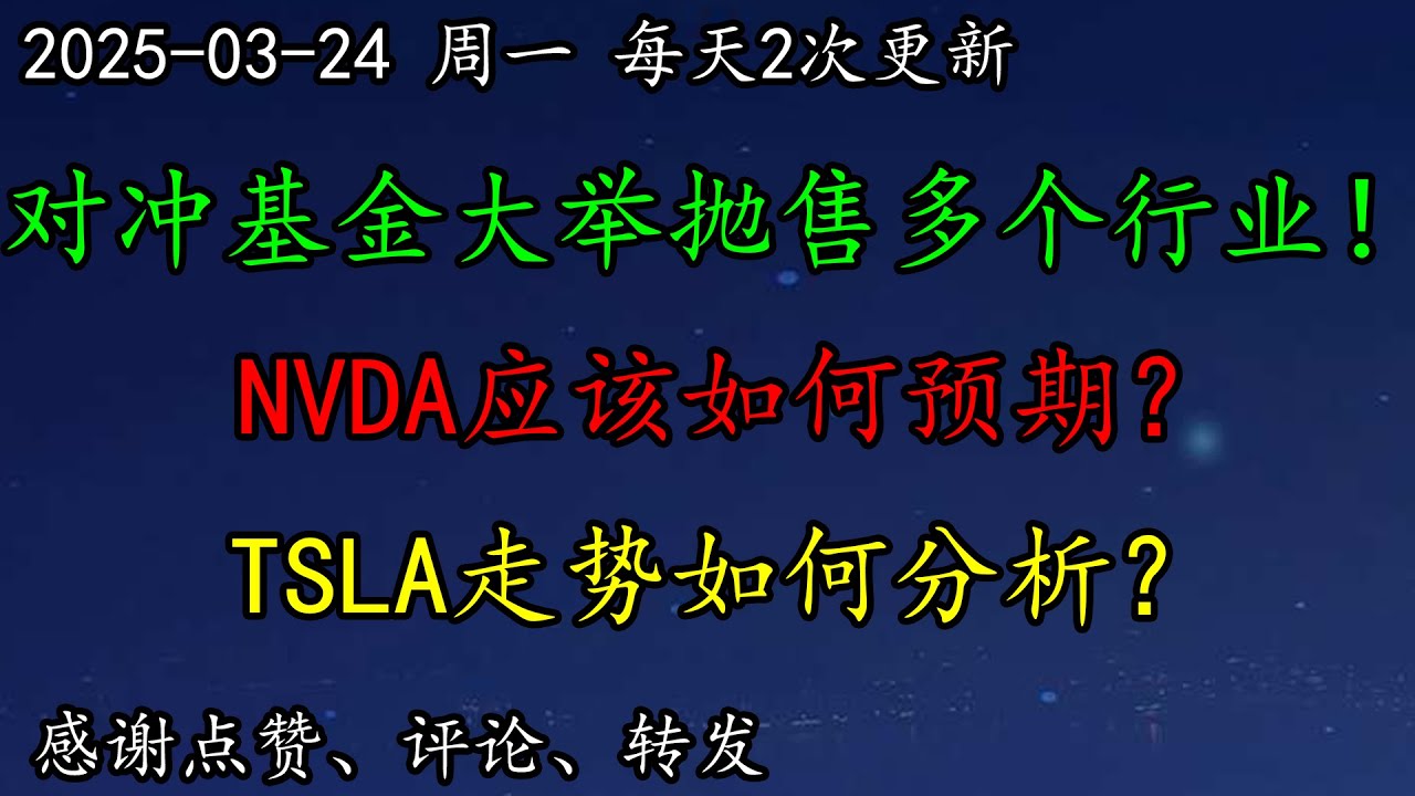 美股  不利！对冲基金大举抛售多个行业！NVDA应该如何预期？TSLA走势如何分析？特朗普宣布新一轮关税！负面效应开始显现！WMT什么意思？PLTR怎么看？BTC安全了吗？COIN