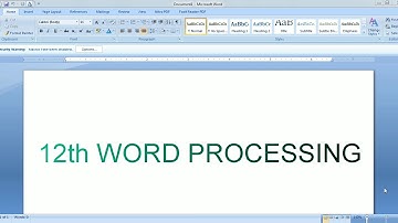 12th IT - WORD - Session 1 : Creating Templates
