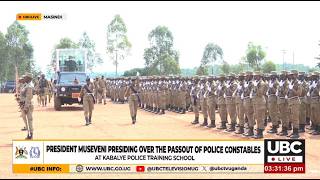 MUSEVENI INSPECTS POLICE PARADE AT THE CONSTABLES PASSOUT AT KABALYE POLICE TRAINING SCHOOL