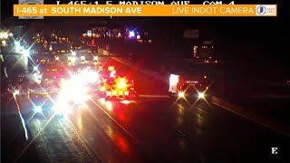 Westbound lanes of I-465 on the city s south side closed due to multiple-vehicle crash